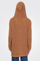 Knit Hooded Cardigan - Camel by The Nu Vintage — view 3
