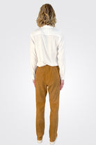 Suede Straight Leg Pants - Camel by Kristensen — view 3