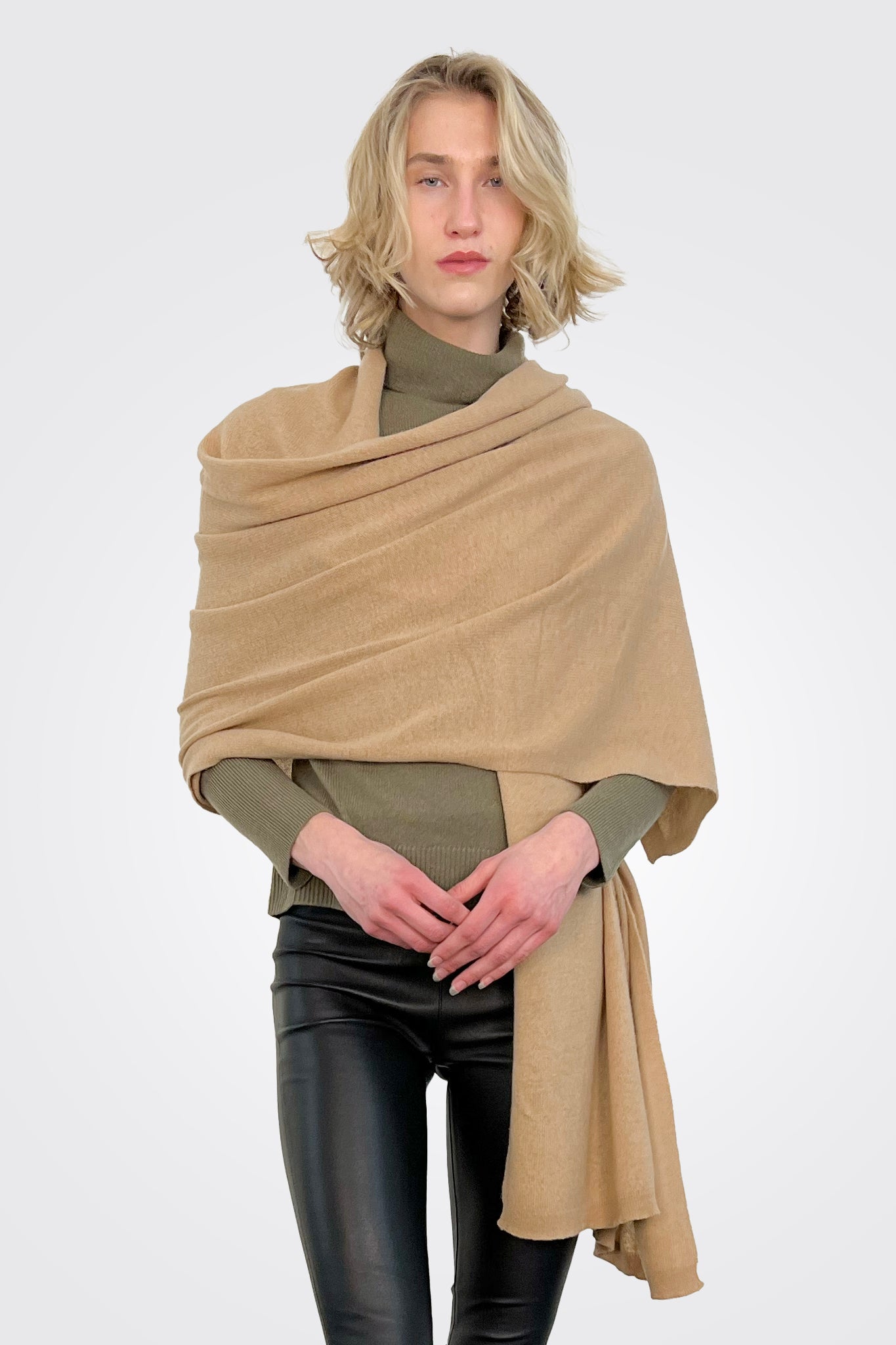 Cashmere Luxe Travel Wrap - Baby Camel by Alashan Cashmere | 25 South Boutiques