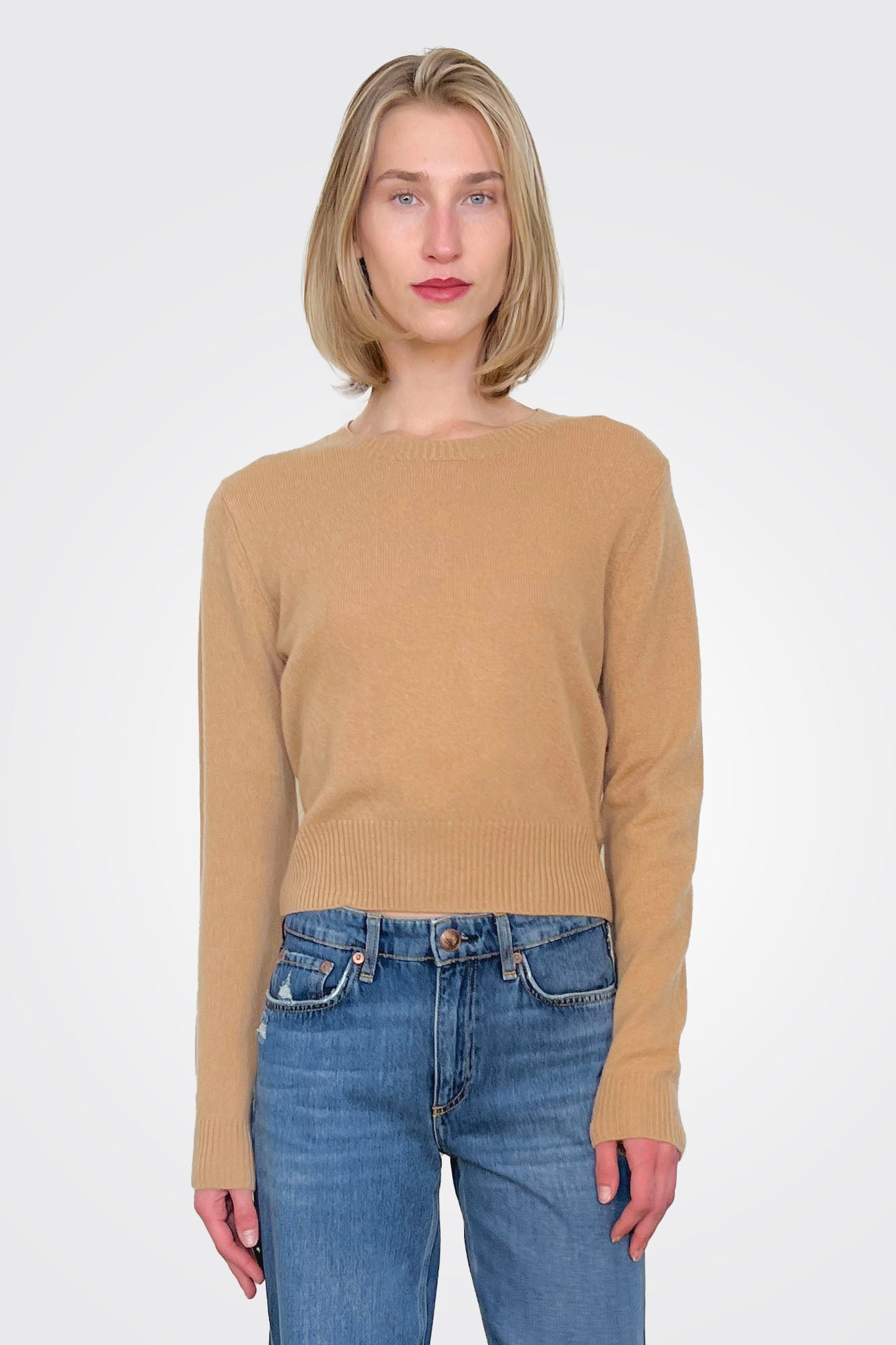 Womad Little Crew Cashmere Sweater - Camel by Crush Cashmere | 25 South Boutiques