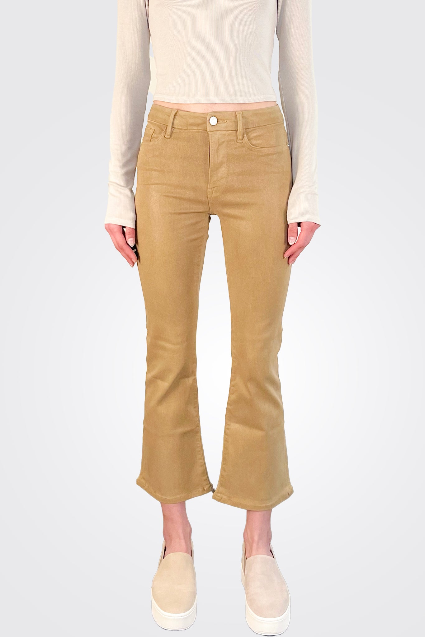 Le Crop Mini Bootcut - Light Camel Coated by Frame — alternate view