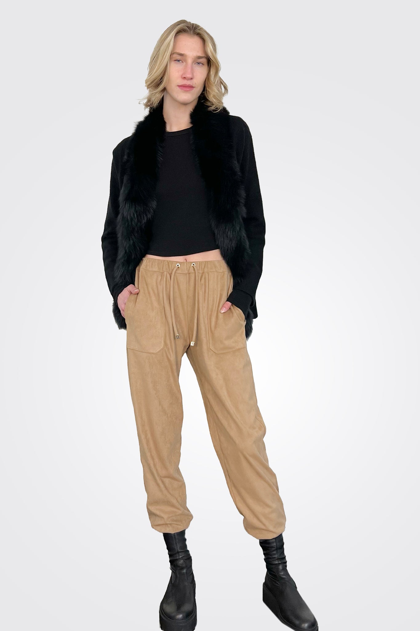 Tie Waist Trouser - Camel by Purotatto | 25 South Boutiques
