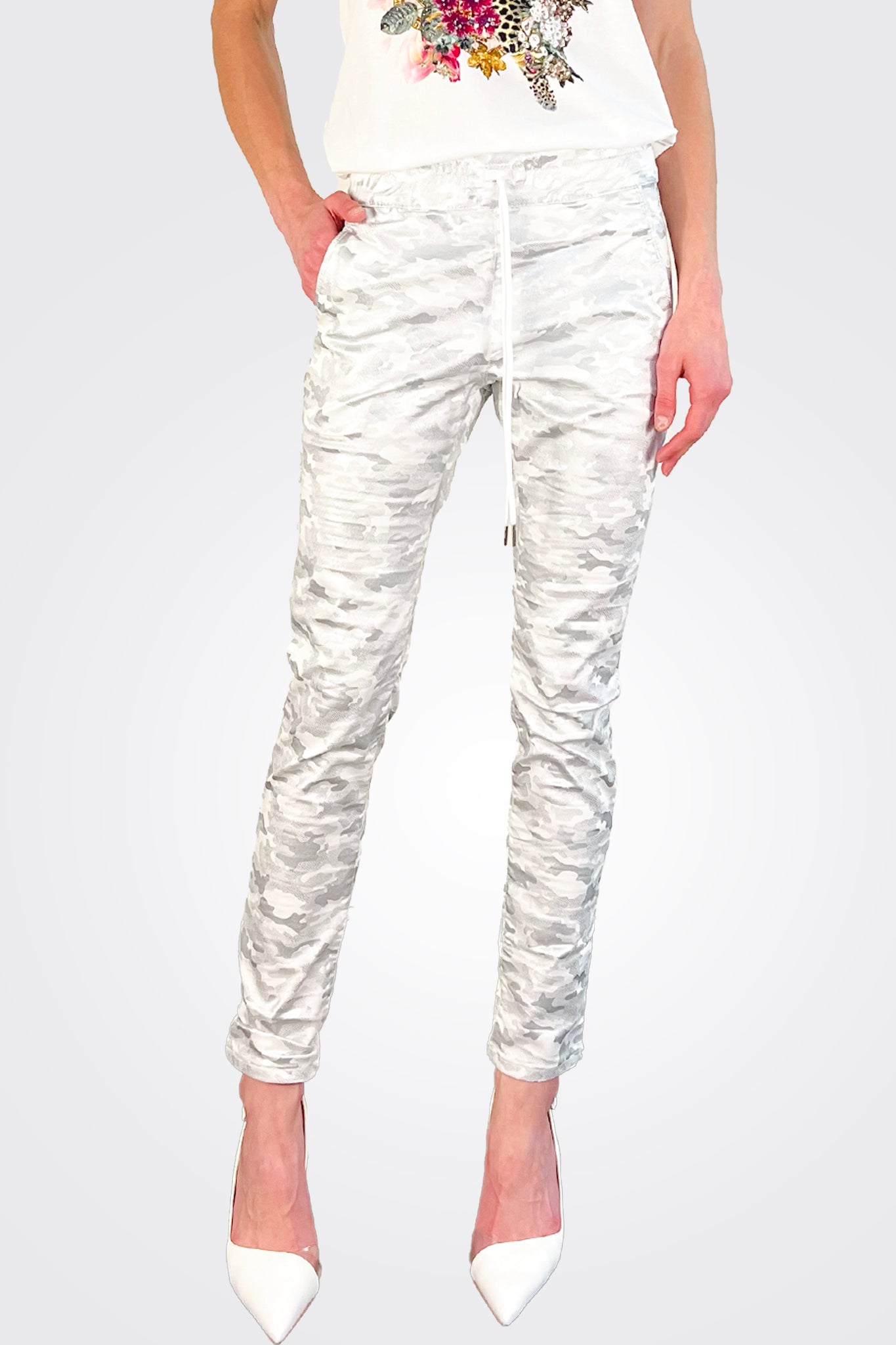 Shely Pants - White Shiny Camo by Bevy Flog — alternate view