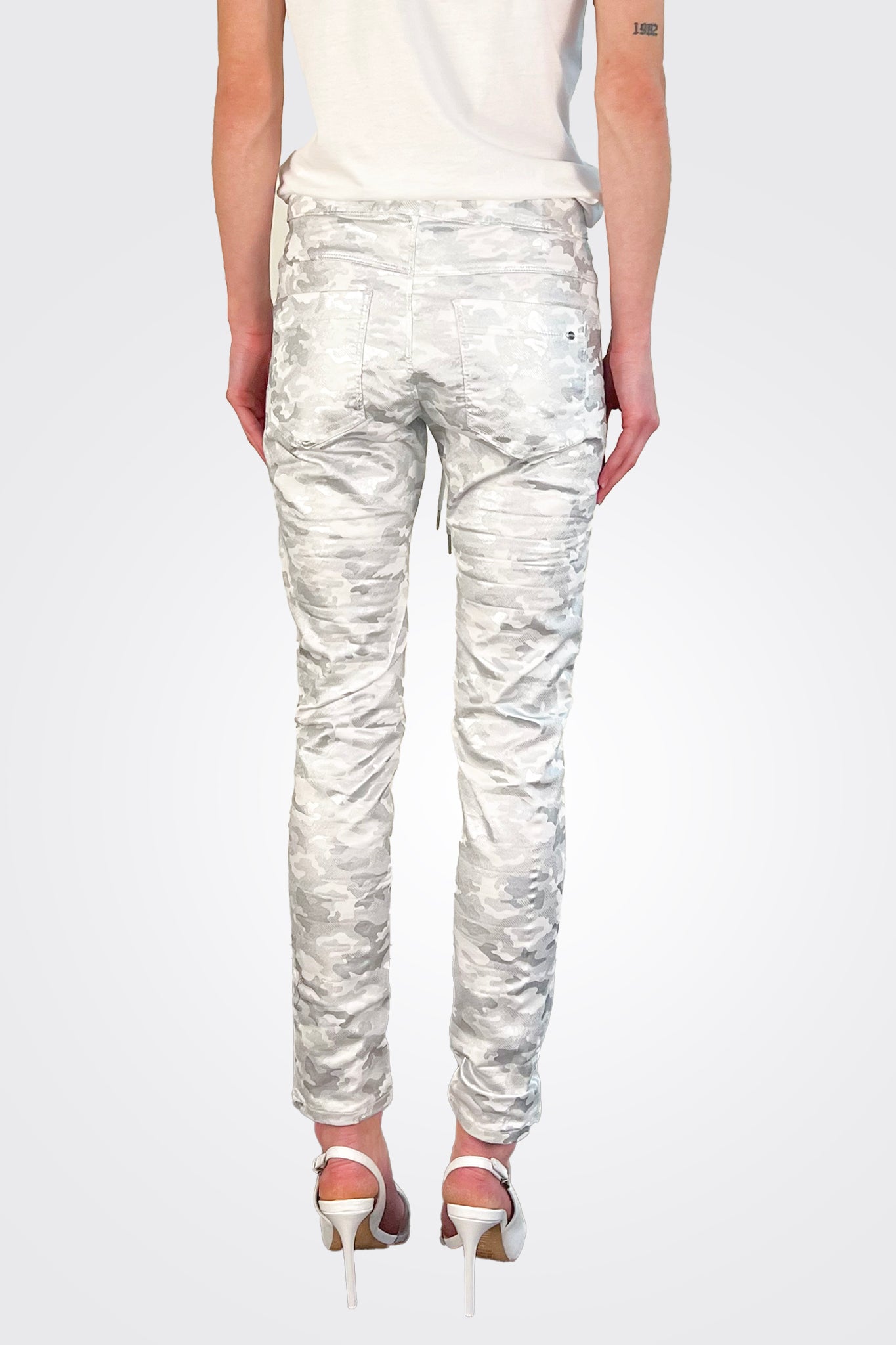 Shely Pants - White Shiny Camo by Bevy Flog — view 3