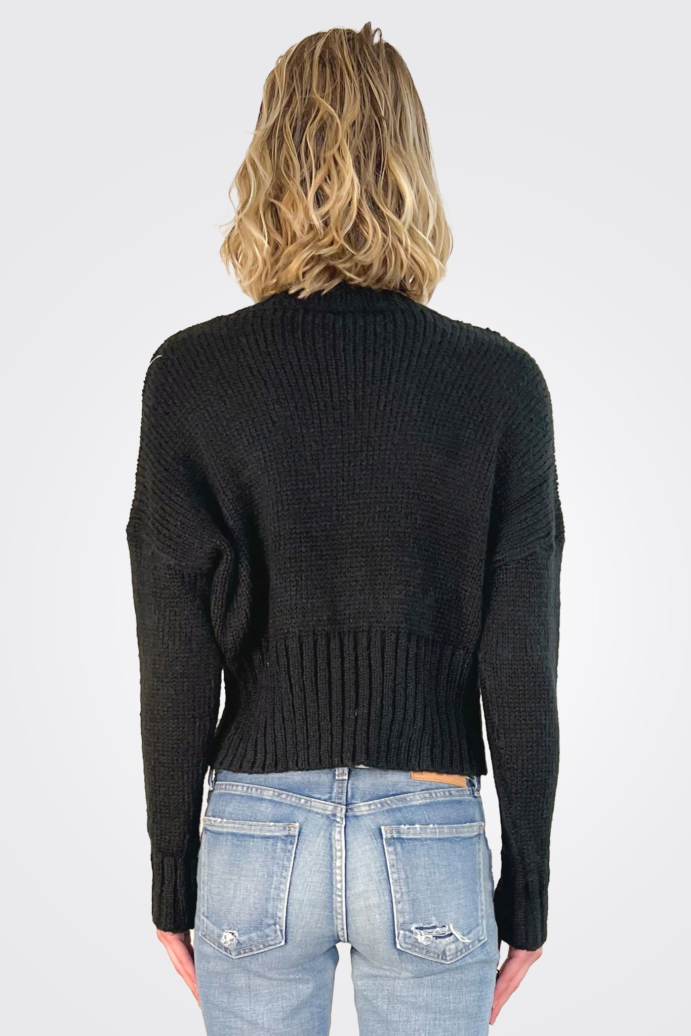 Jac Cropped Cardi - Black by Wooden Ships — alternate view