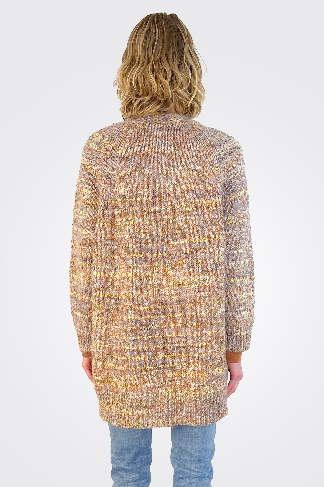 Olive Sweater Cardigan - Melange Multi by HelloNite — view 3