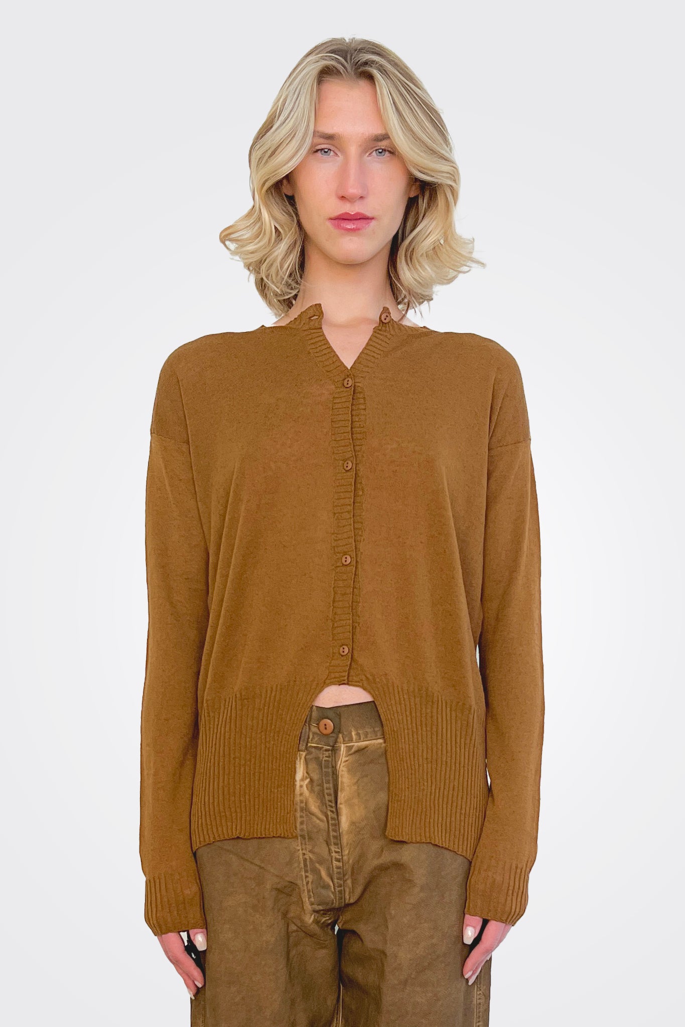 Cutout Cardigan - Bark by Serie Numerica | 25 South Boutiques