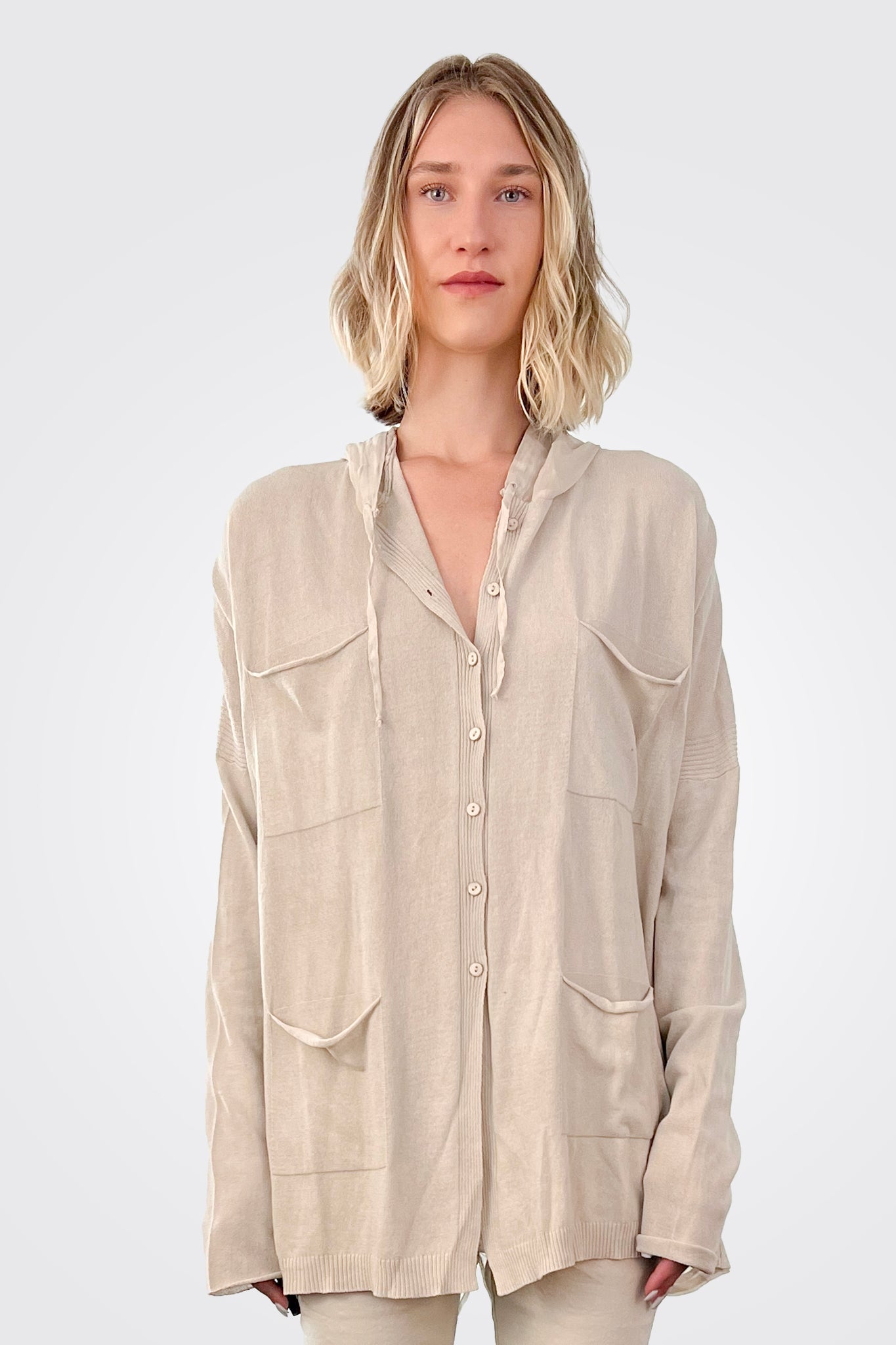 Cappuccio Hooded Knit Cardigan - Flint by Masnada | 25 South Boutiques