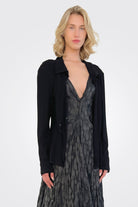 Collared Cardigan - Black by Anett Rostel | 25 South Boutiques