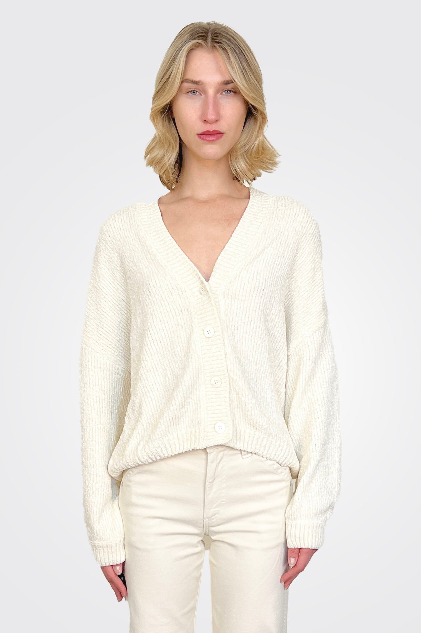 Button Cardigan - Cream by MeiMeij — alternate view