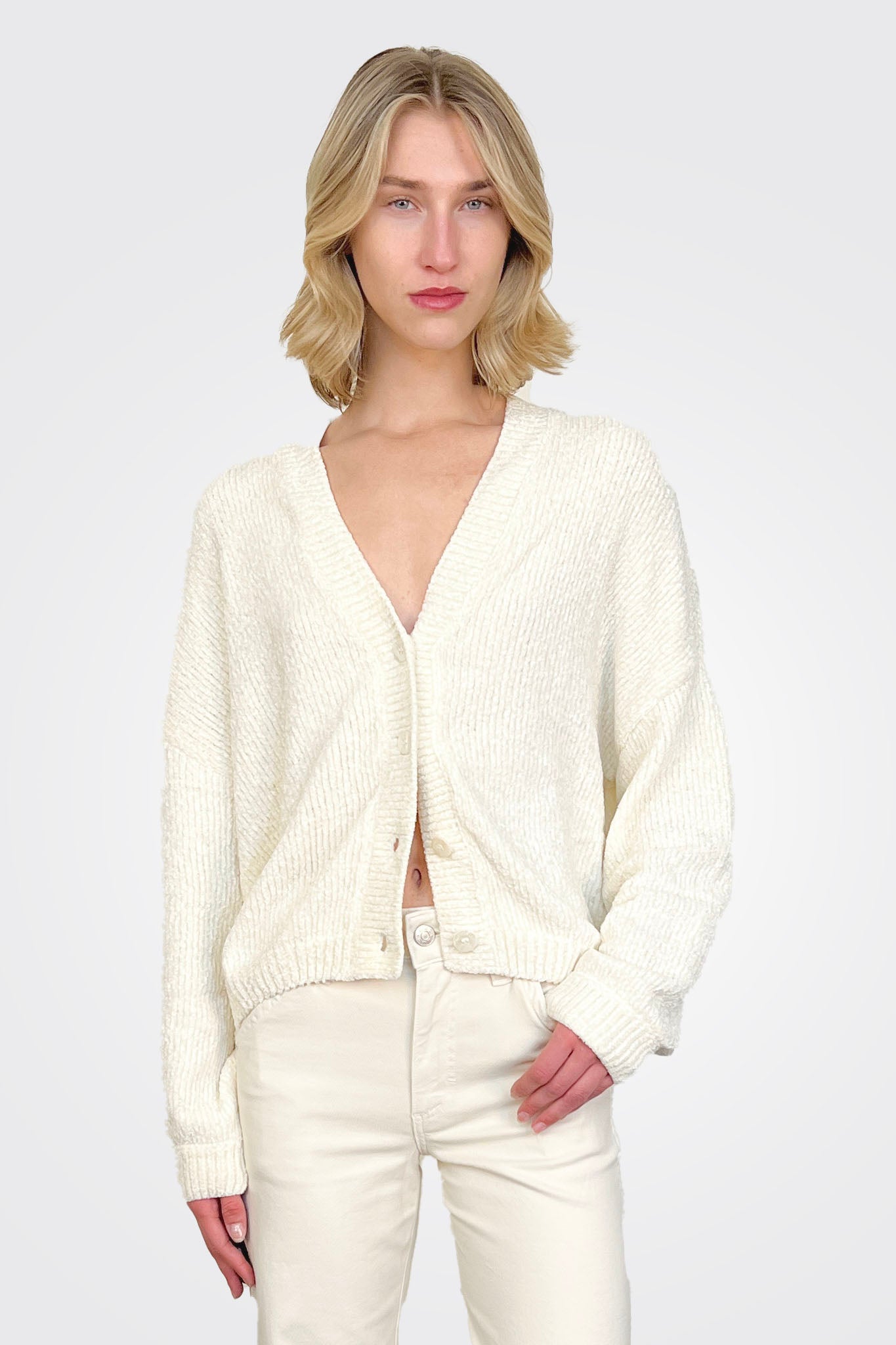 Button Cardigan - Cream by MeiMeij | 25 South Boutiques