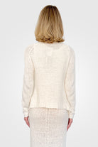 Cotton Linen Silk Cardigan - Natural by Kristensen — alternate view