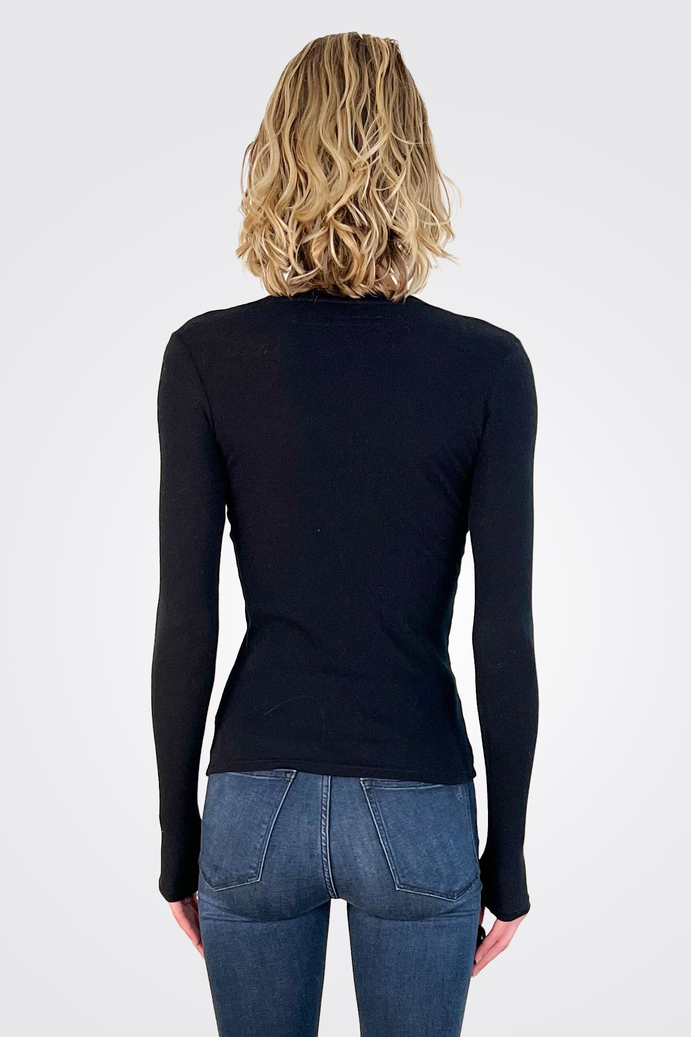 Cashmere Long Sleeve Cardigan - Black by Enza Costa — view 3