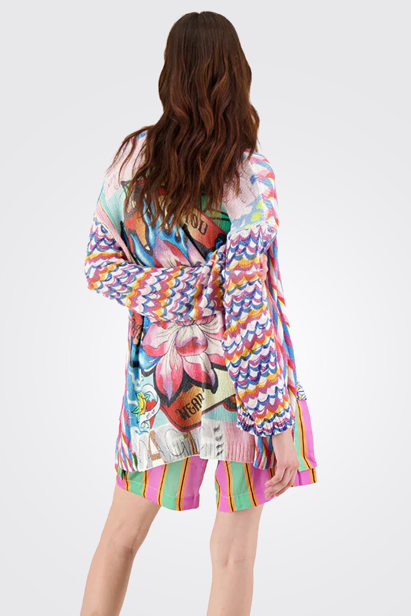 Victoria Linen Printed Cardigan - Magic by Me369 — alternate view