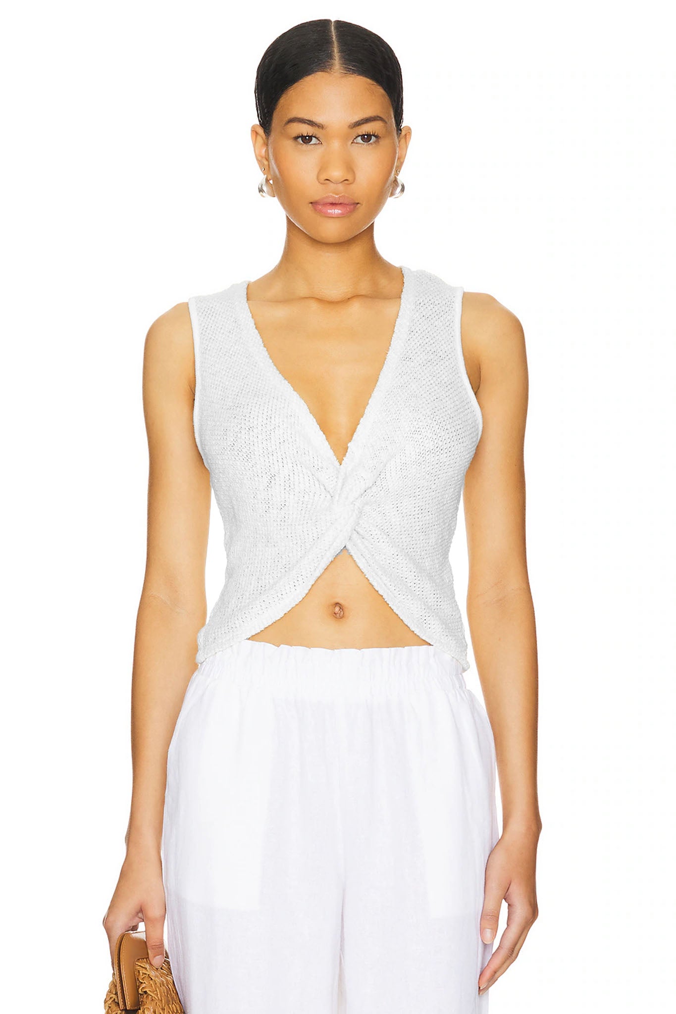 Caspian Twist Top - White by LA Made | 25 South Boutiques