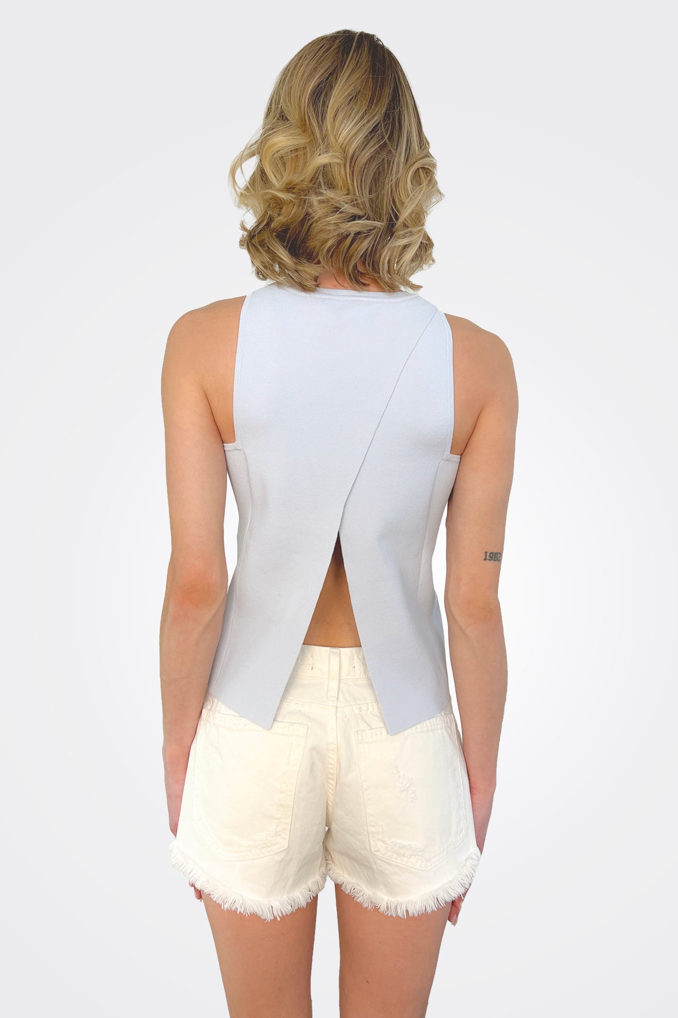 Open Back Halter - Crystal Blue by Autumn Cashmere — alternate view