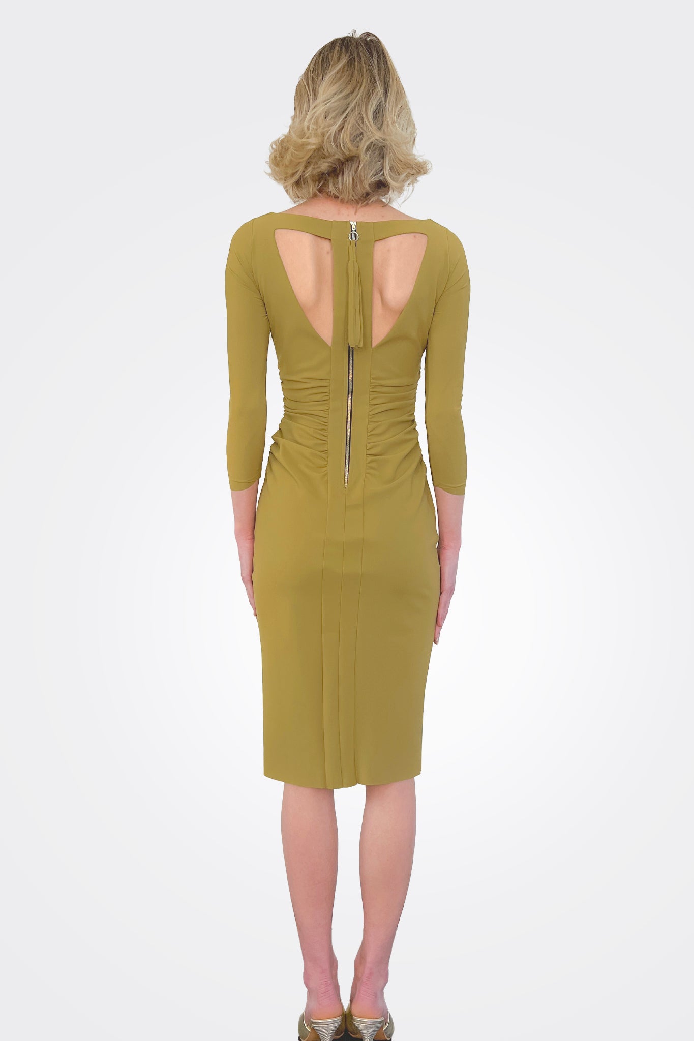 Miora Dress - Bright Olive by Chiara Boni — alternate view