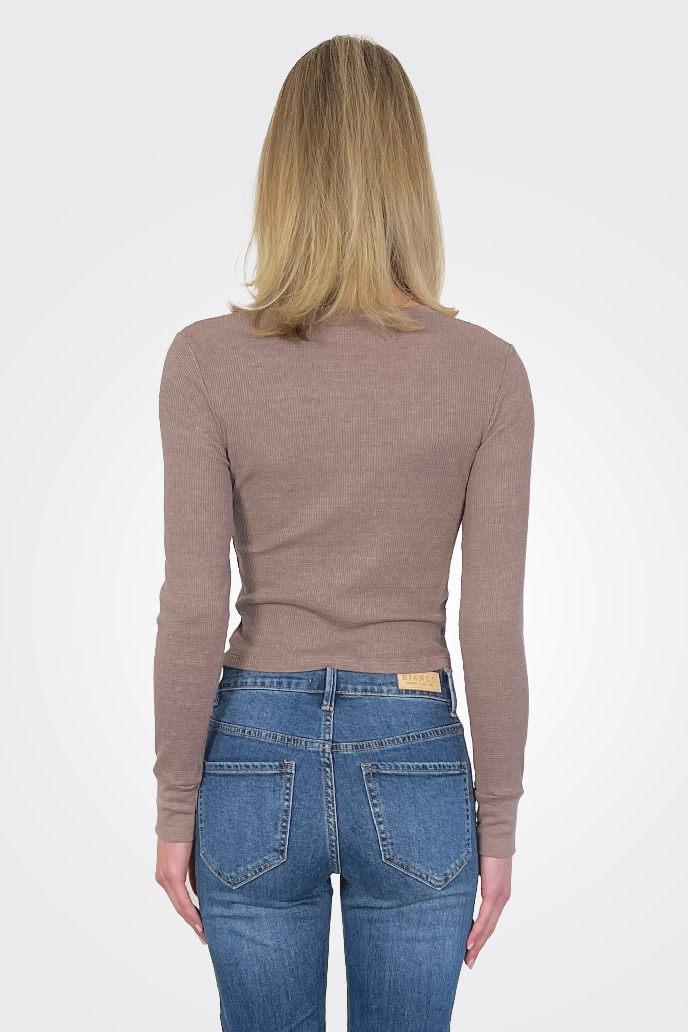 Palmer Crop Crew Tee - Cobblestone by Michael Stars — alternate view