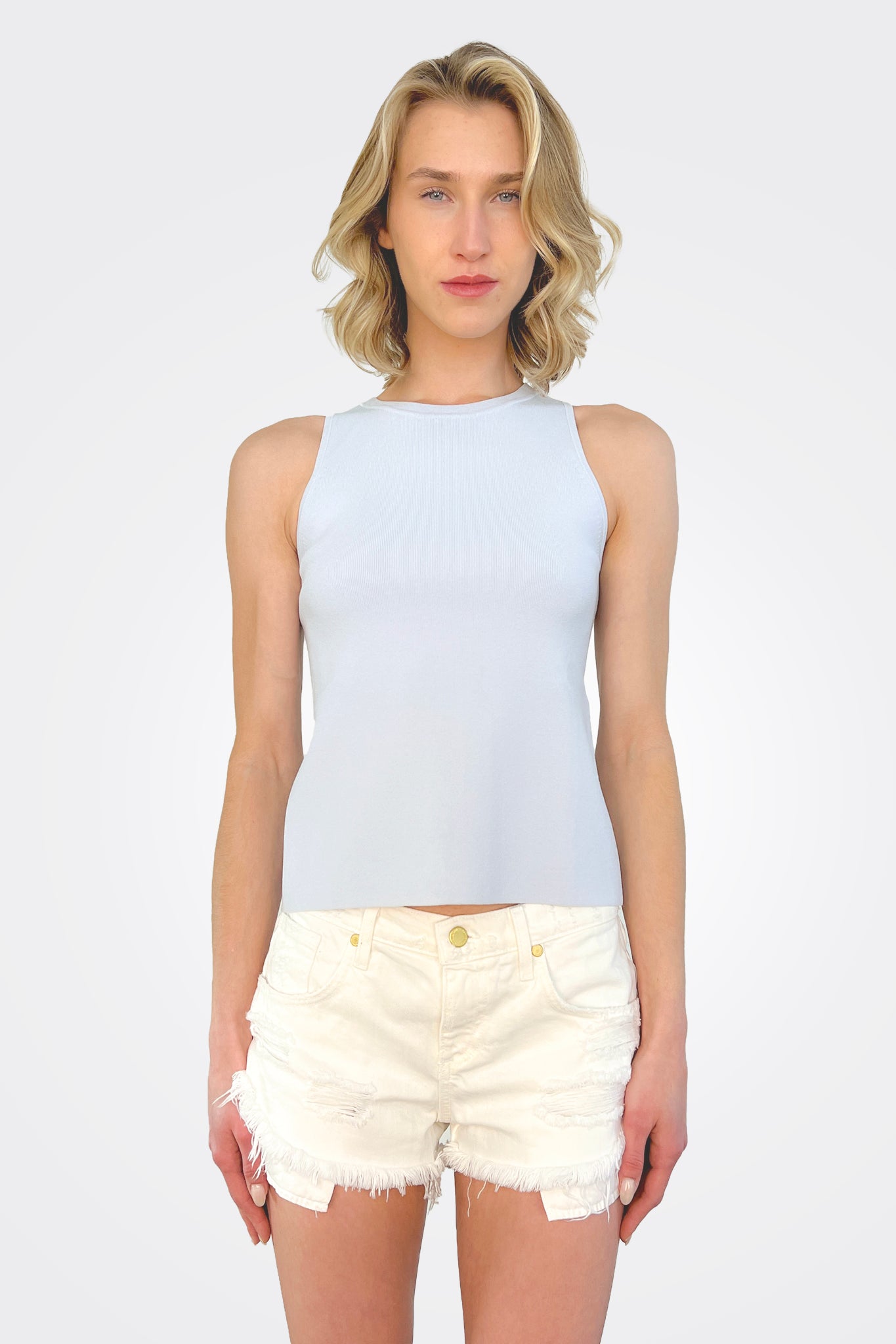 Open Back Halter - Crystal Blue by Autumn Cashmere | 25 South Boutiques