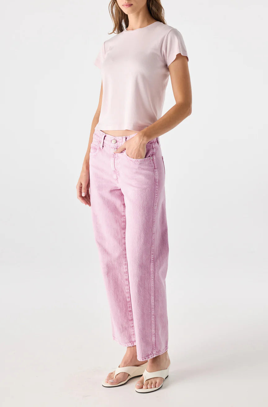 Billie Straight Leg Crop Jean - Rosestone by AMO — alternate view