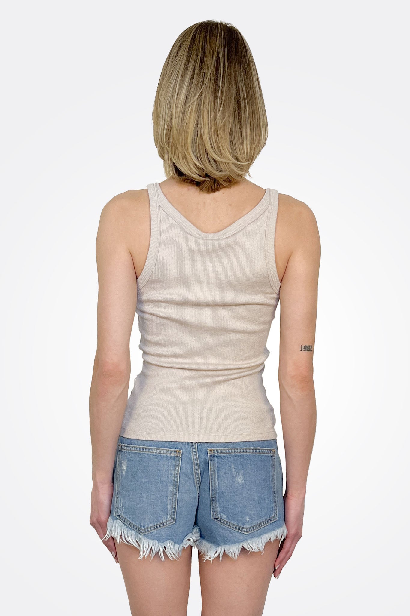 Nicole Shine Tank - Cement by Michael Stars — alternate view