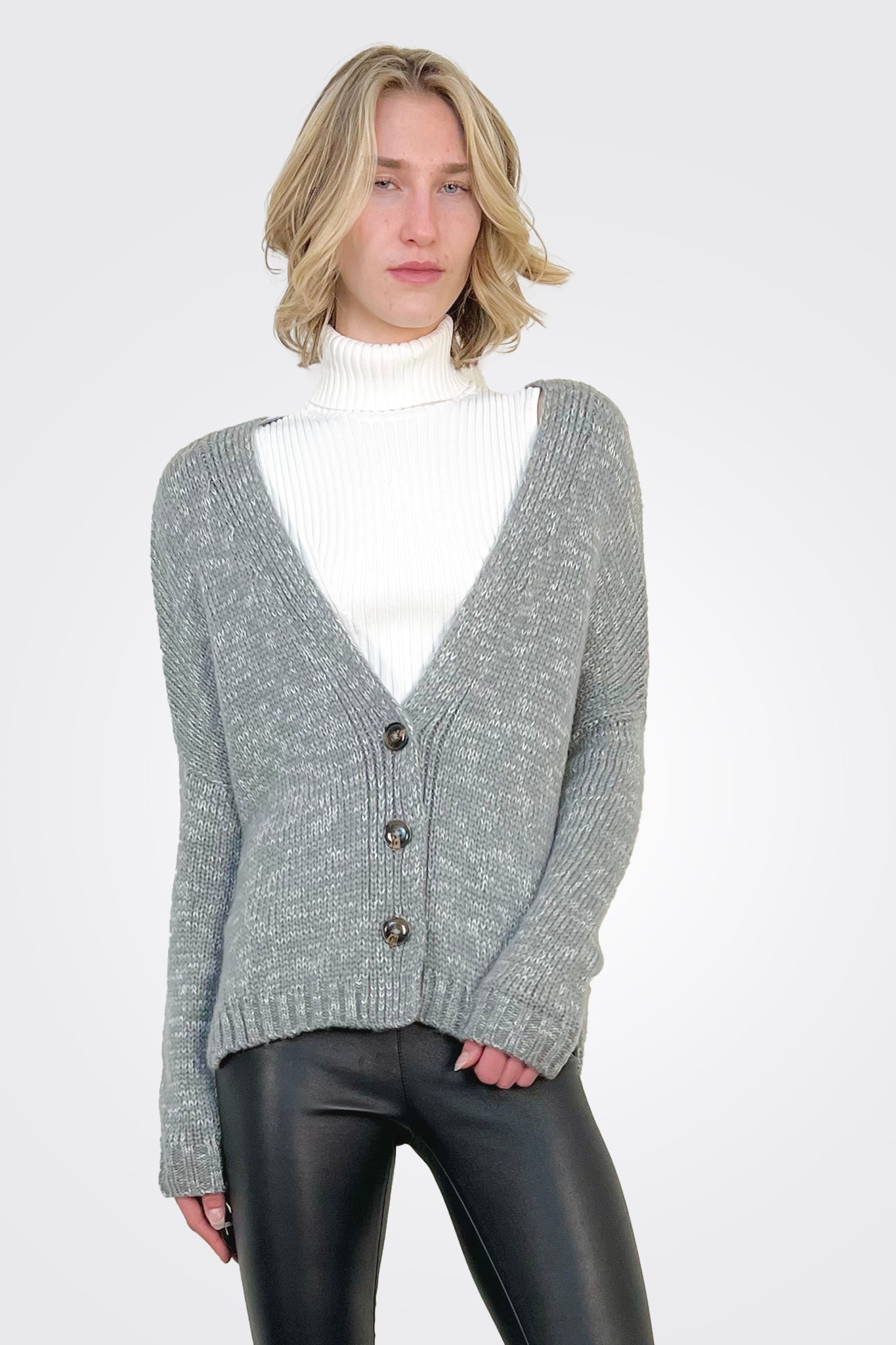 Melange Cozy Cardigan - Cement by Wooden Ships | 25 South Boutiques