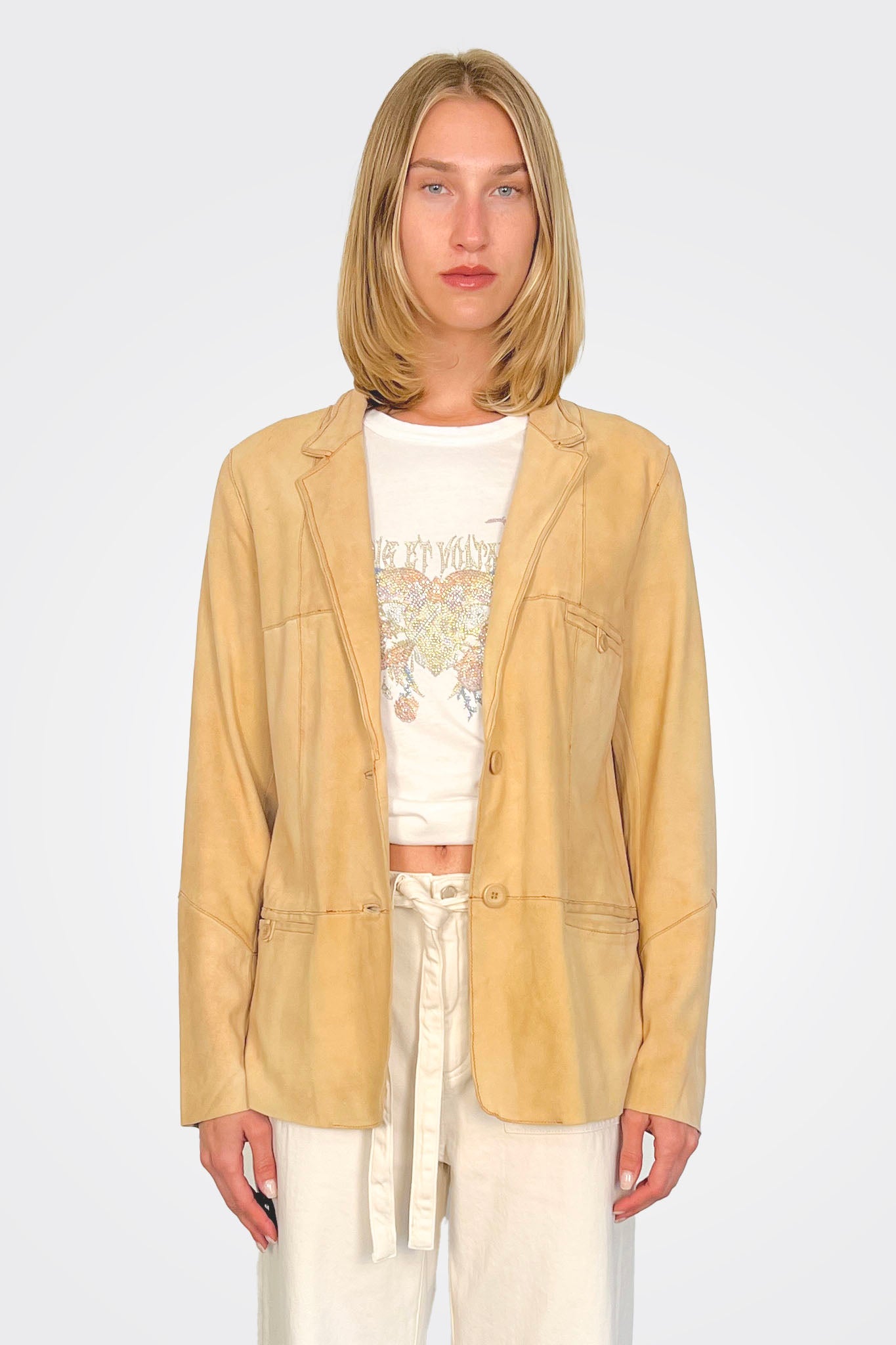 Lucia Suede Leather Jacket - Chamois by Jakett | 25 South Boutiques
