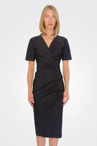 Ittig Ruffle Bodycon Midi Dress - Black by Chiara Boni — alternate view