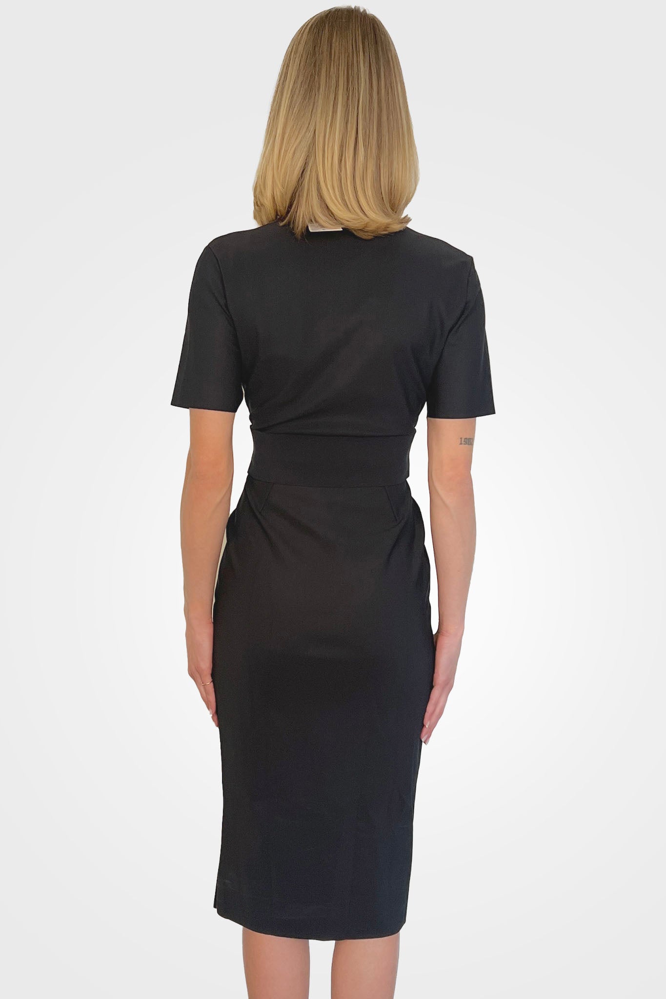 Ittig Ruffle Bodycon Midi Dress - Black by Chiara Boni — view 3