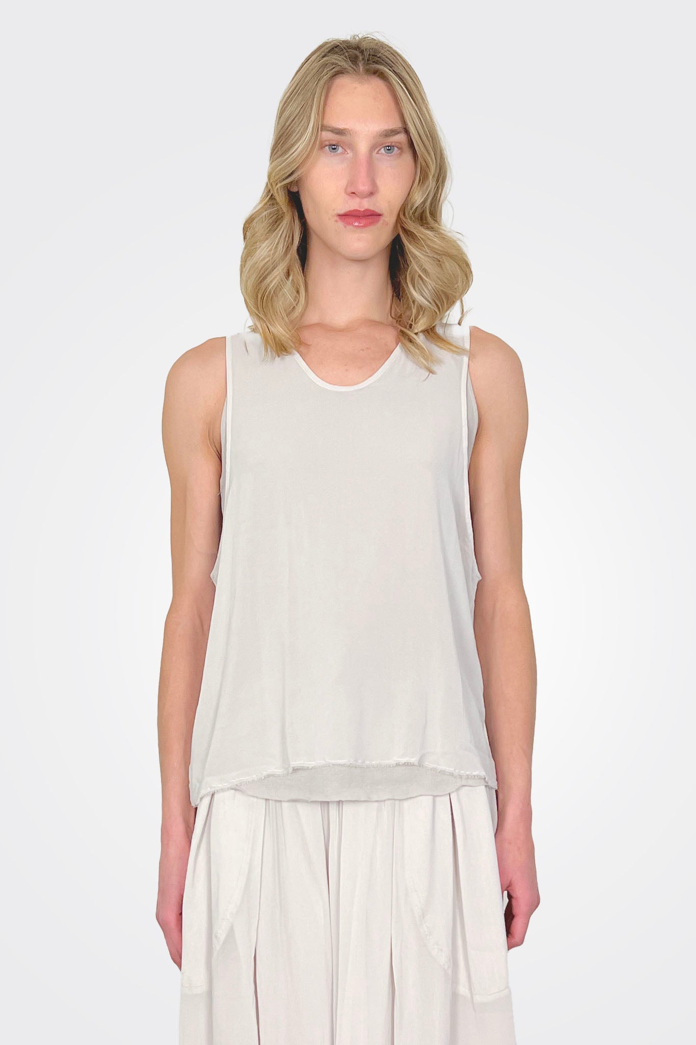 Silk Georgette Tank - Chalk by Kristensen | 25 South Boutiques