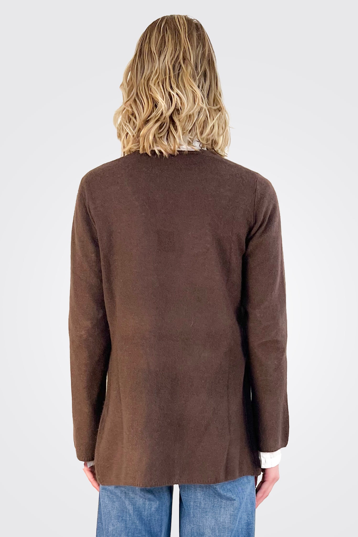 Cashmere Open Duster - Chocolate by Minnie Rose — view 3