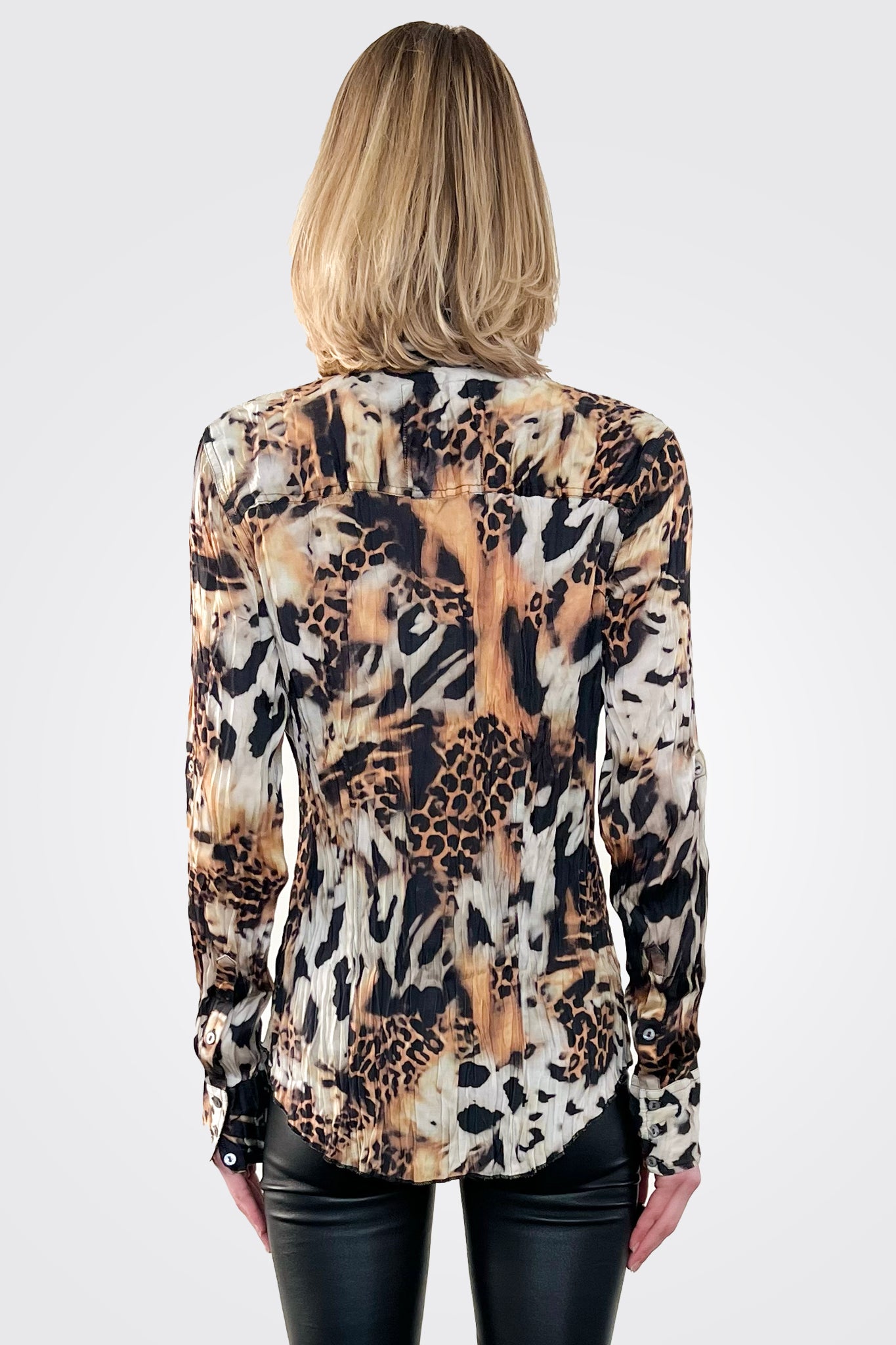 Jaguar Button Down Blouse - Multi by Cino — view 3