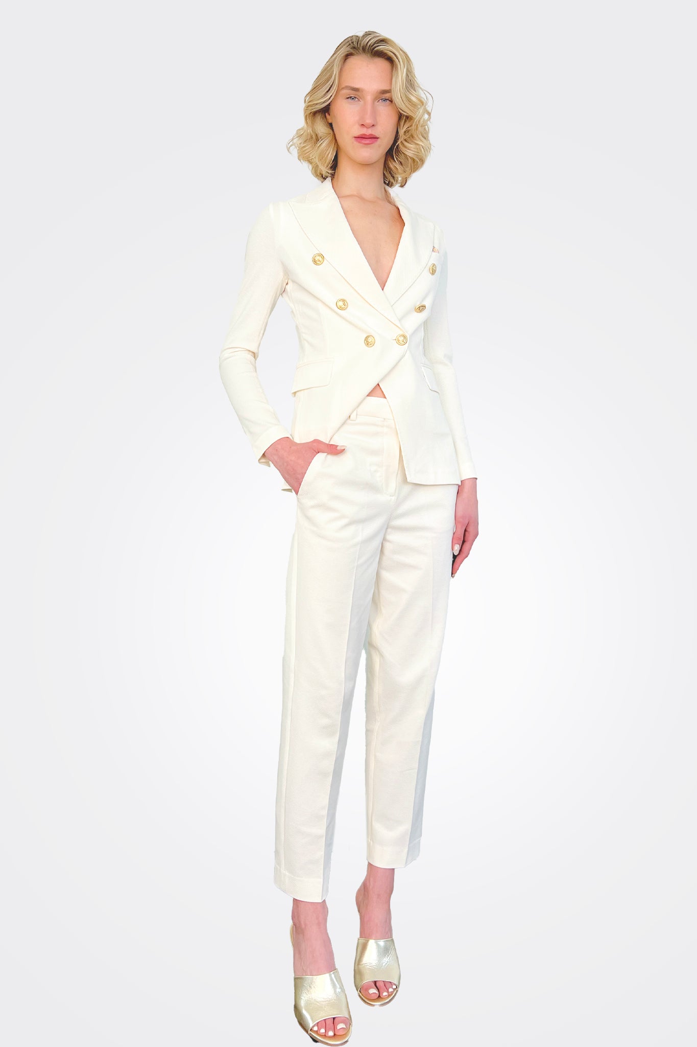 Carrot Oxford Trousers - Latte by Circolo | 25 South Boutiques