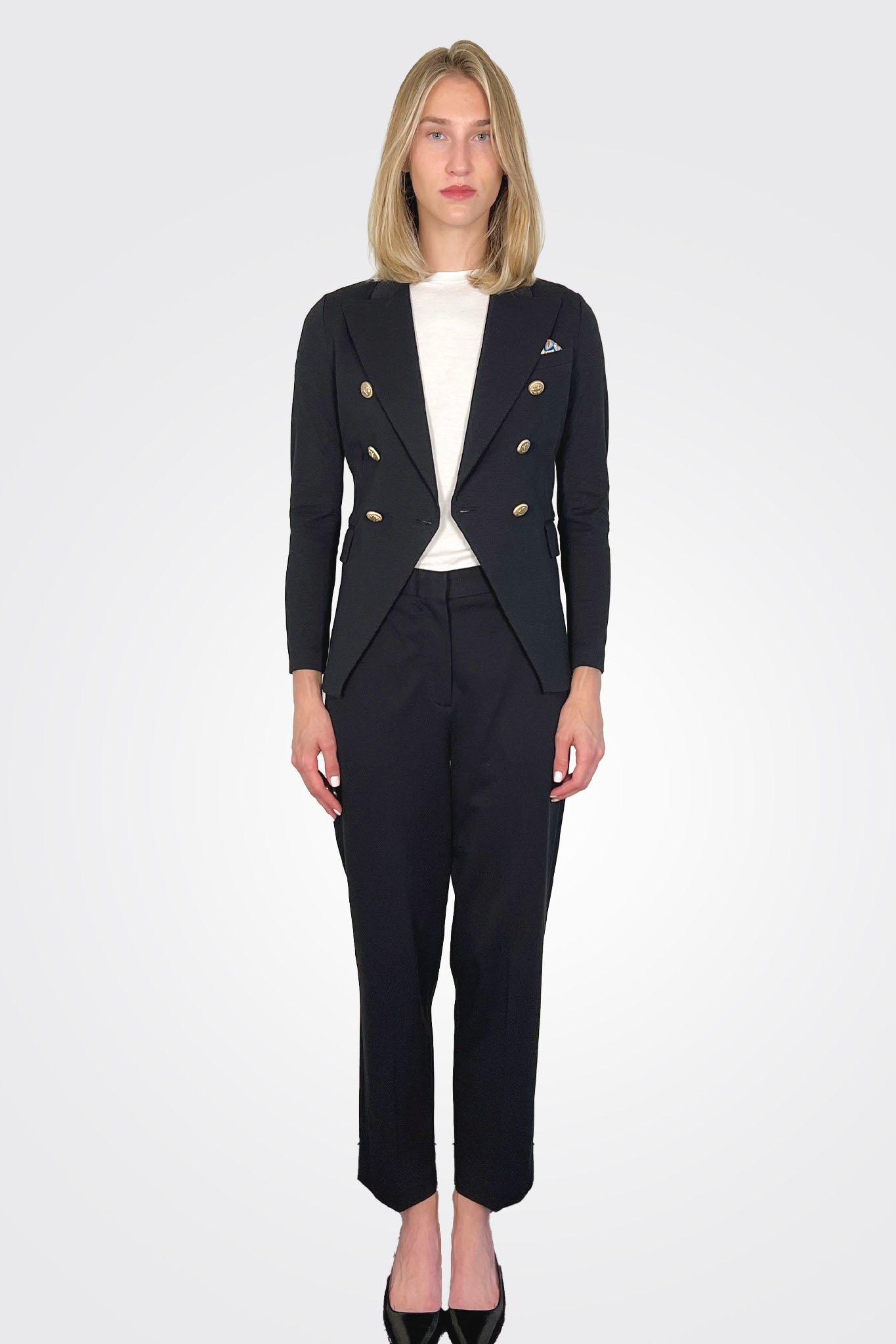 Carrot Oxford Trousers - Nero by Circolo | 25 South Boutiques