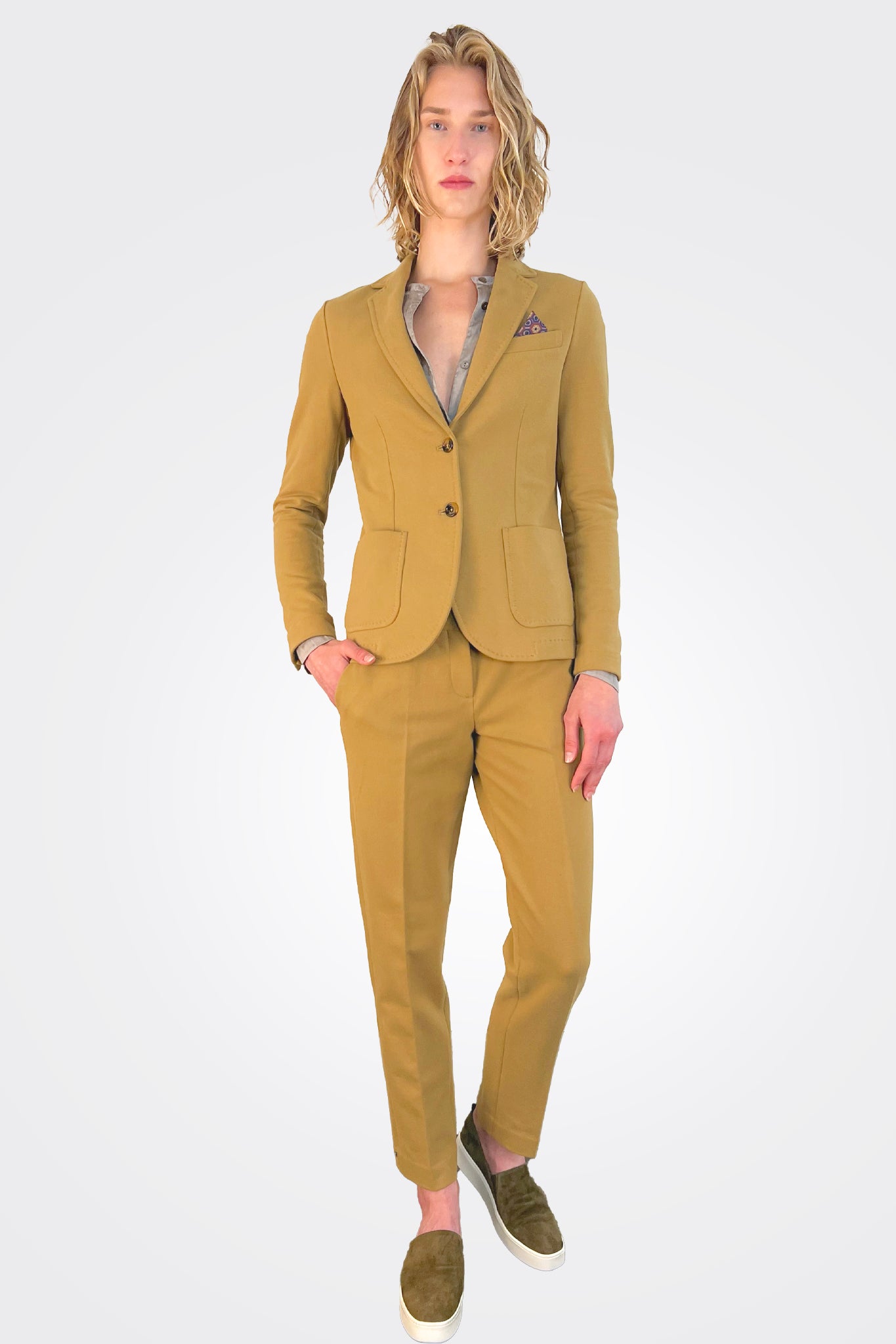 Cashmere Touch Chino Trousers - Liquirizia by Circolo | 25 South Boutiques