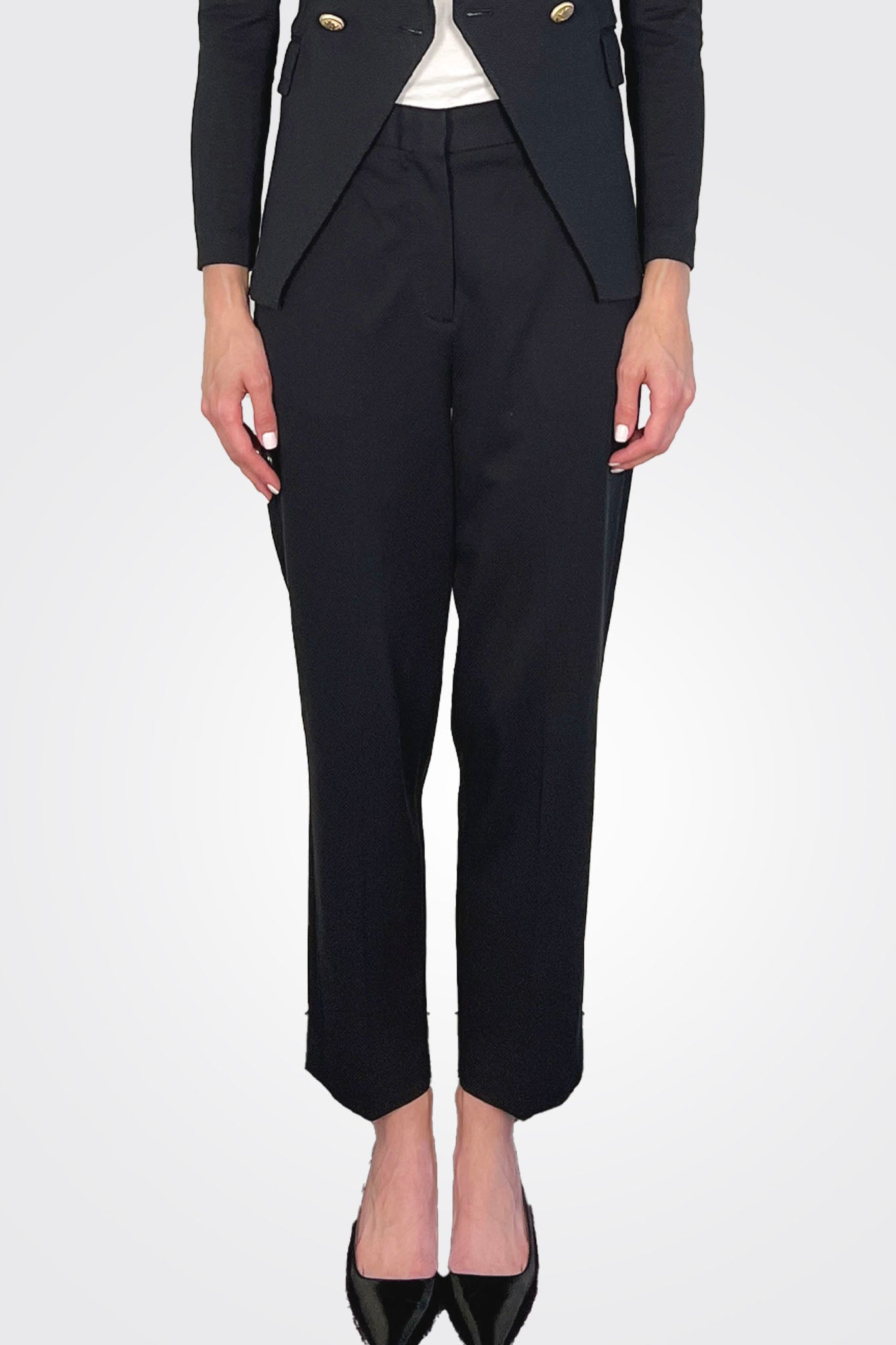 Carrot Oxford Trousers - Nero by Circolo — alternate view
