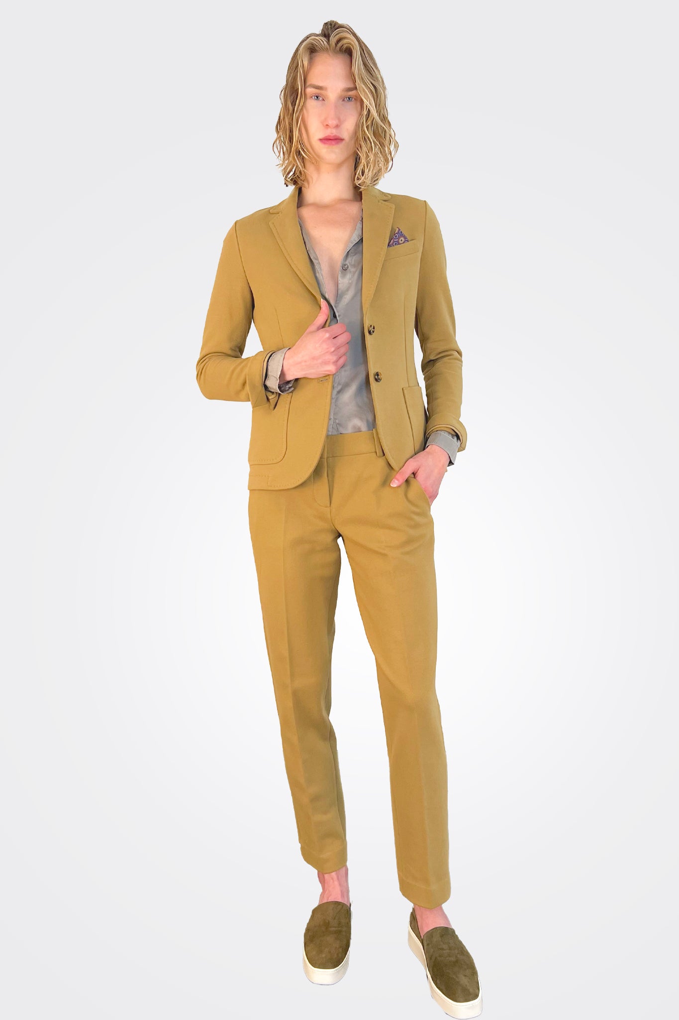 Cashmere Touch Chino Trousers - Liquirizia by Circolo — alternate view