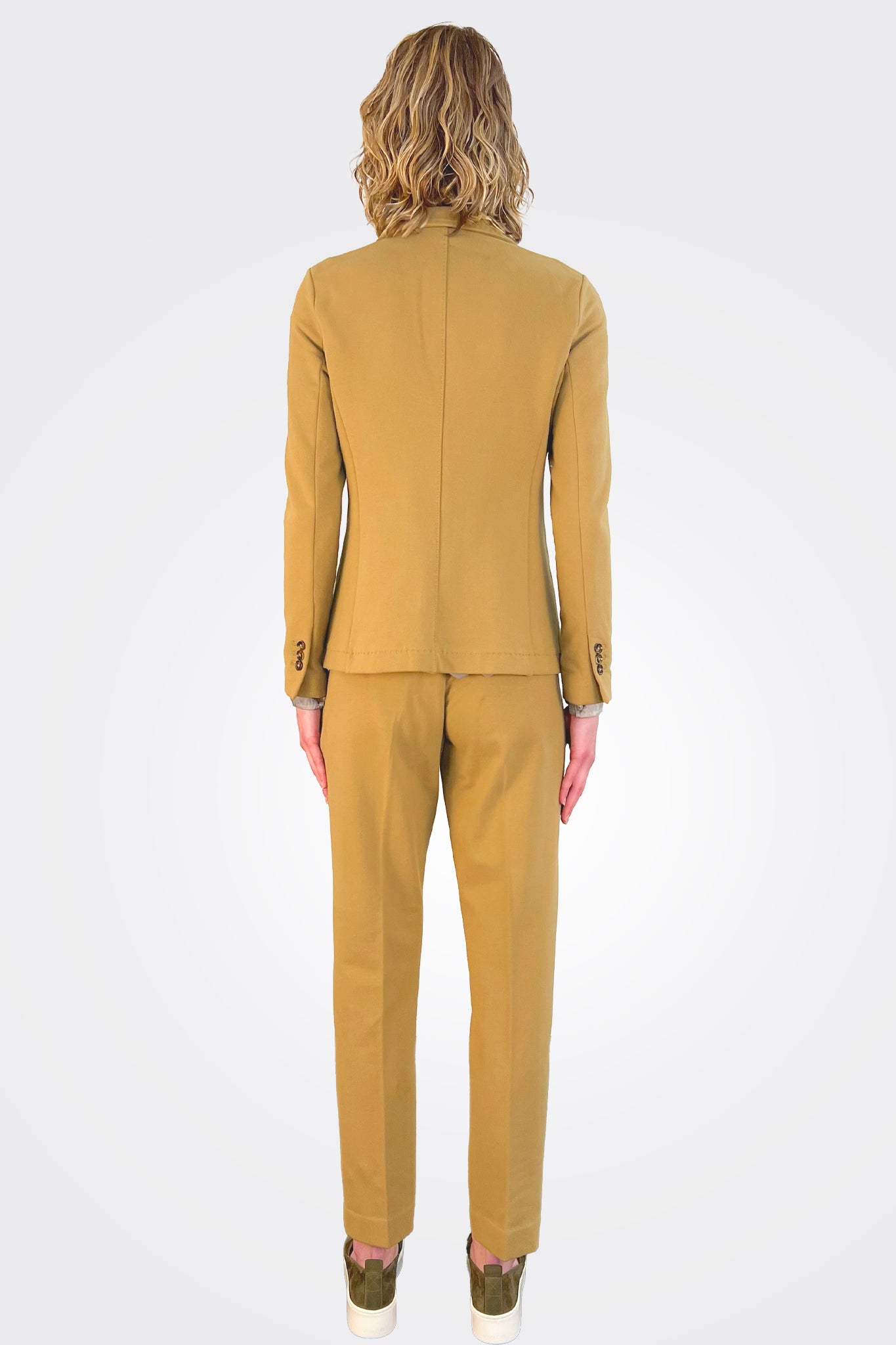 Cashmere Touch Chino Trousers - Liquirizia by Circolo — view 3