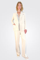 Cashmere Touch High Waisted Trousers - Off White by Circolo | 25 South Boutiques