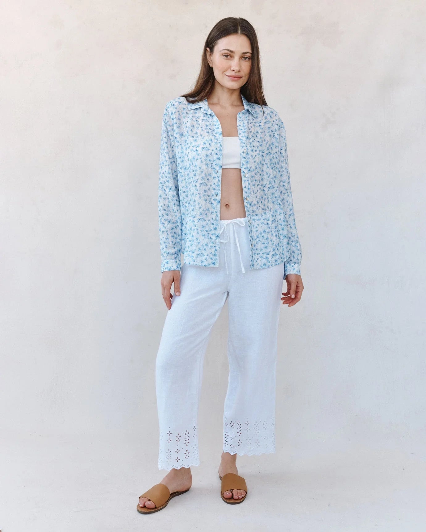 Classic Button Down Shirt - Blue Ditsy Floral Print by Bella Dahl — alternate view