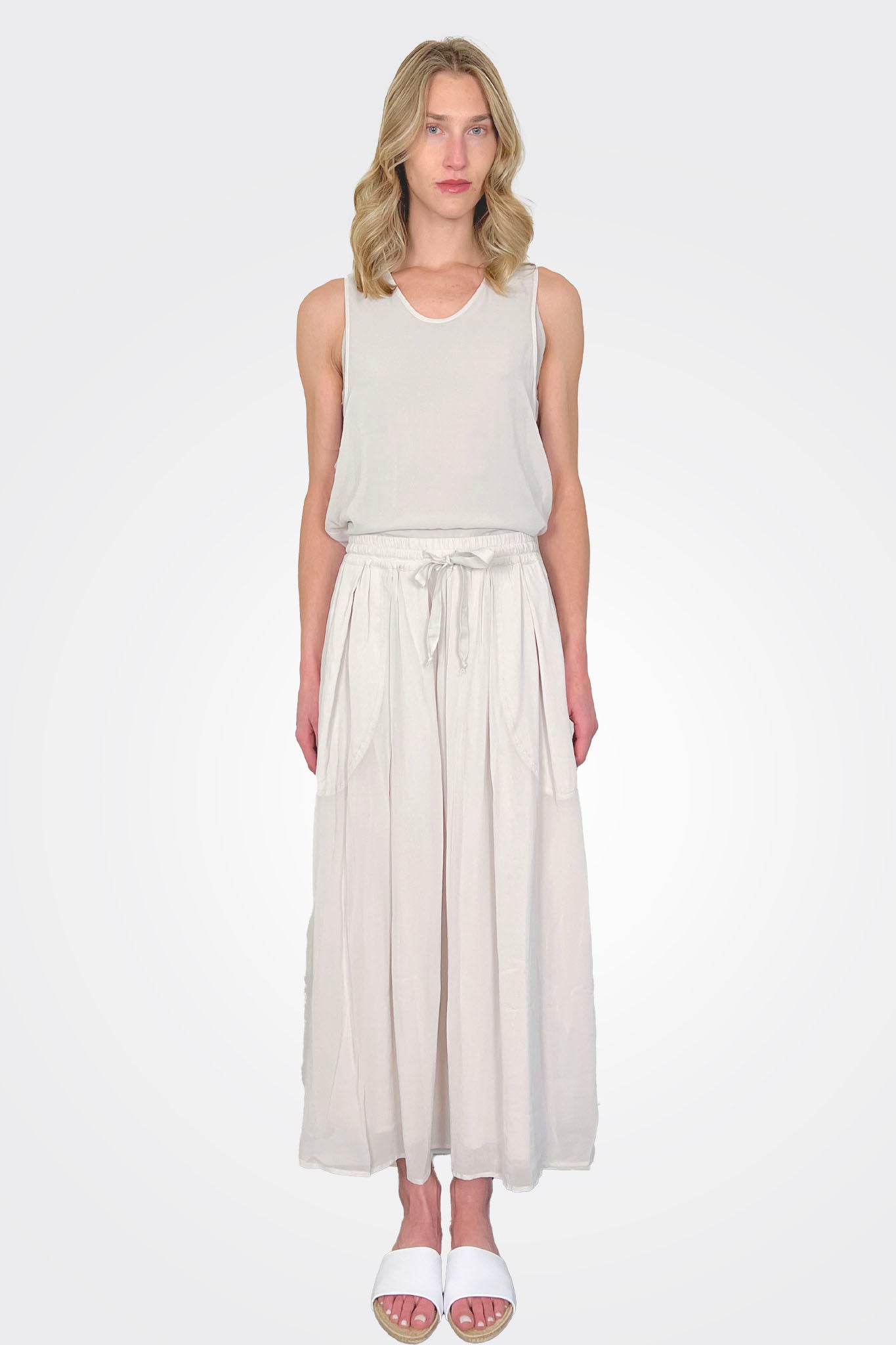 Silk Georgette Tank - Chalk by Kristensen — alternate view