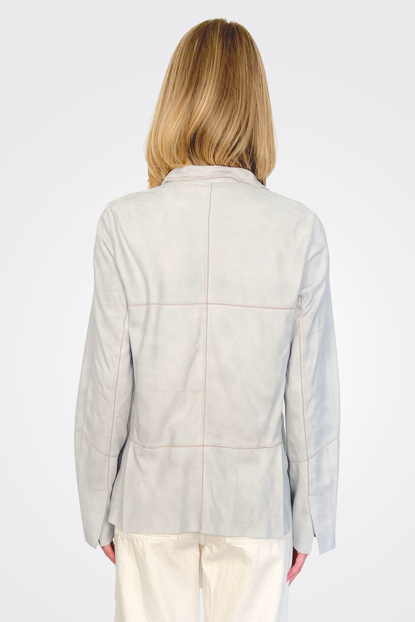 Lucia Suede Leather Jacket - Cloud by Jakett — view 3