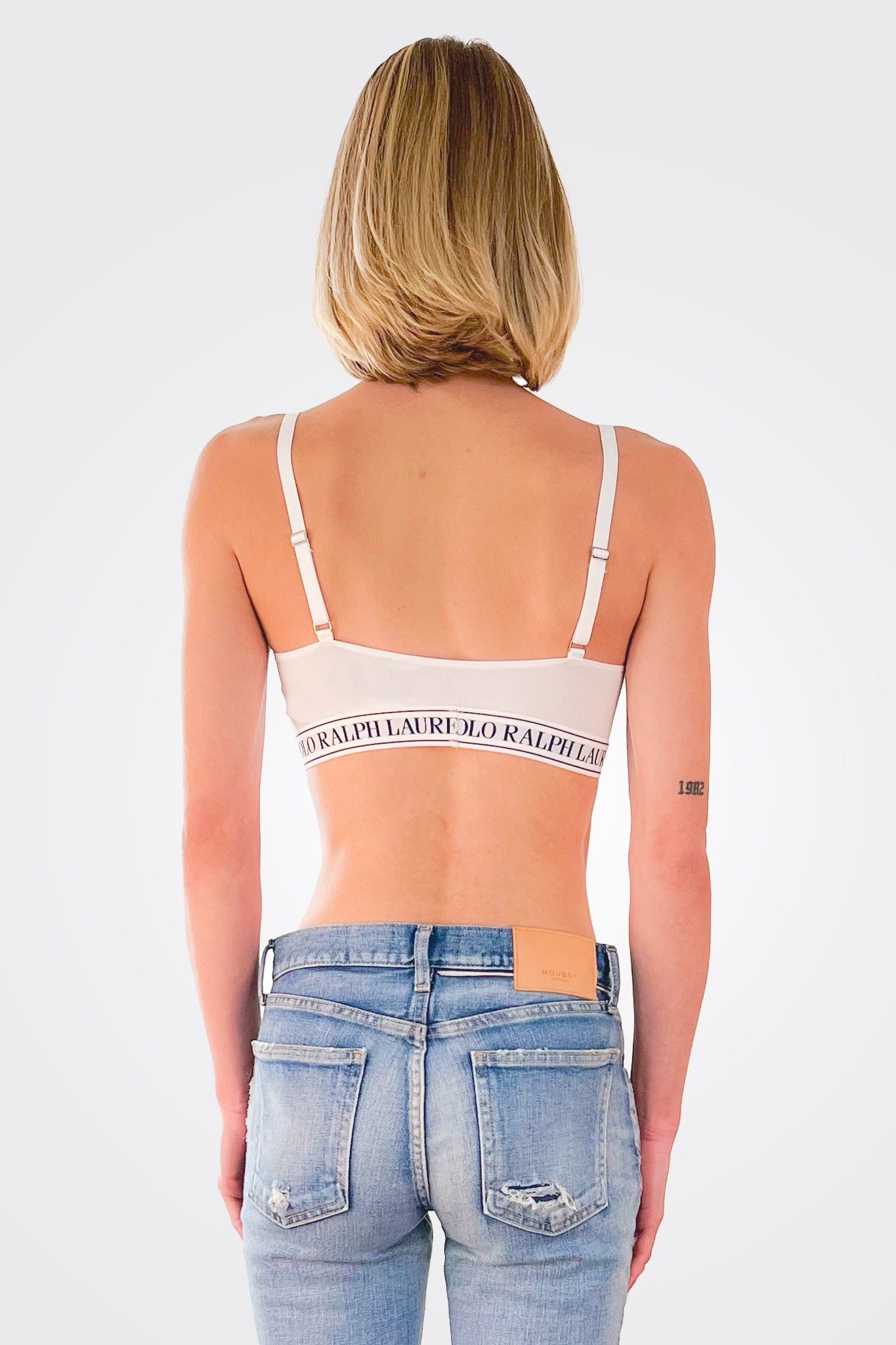 Logo Bralette - Cloud White by Polo Ralph Lauren — alternate view