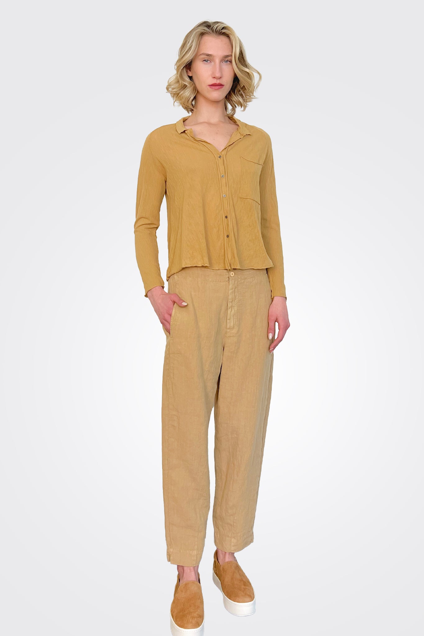 Linen Comfort Trousers - Camel by Transit Par-Such | 25 South Boutiques