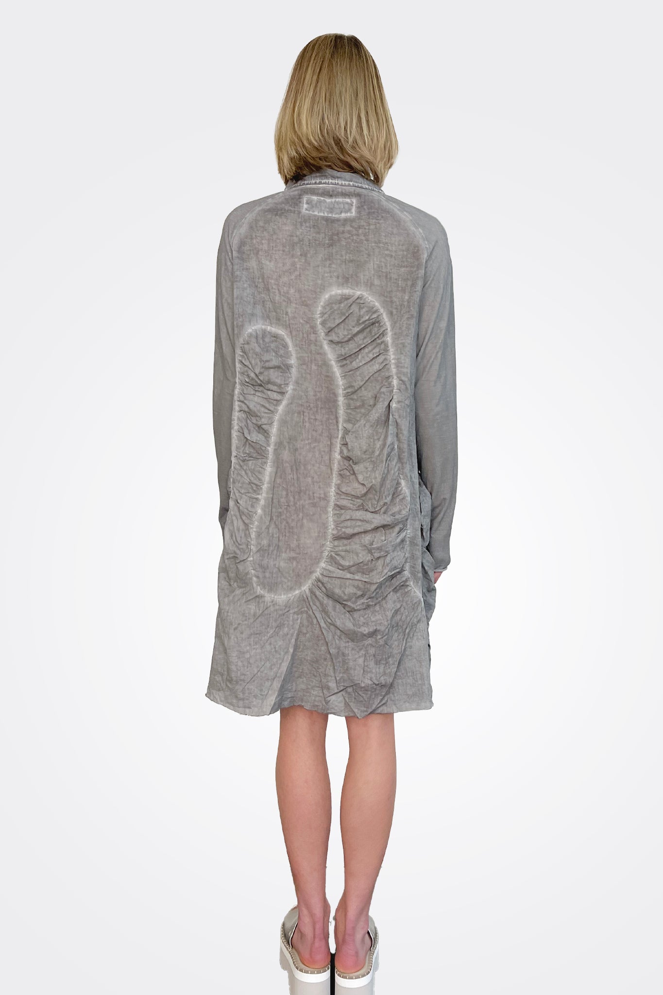 Long Sleeve Shirt Dress - Coal Cloud 70% by Rundholz — alternate view