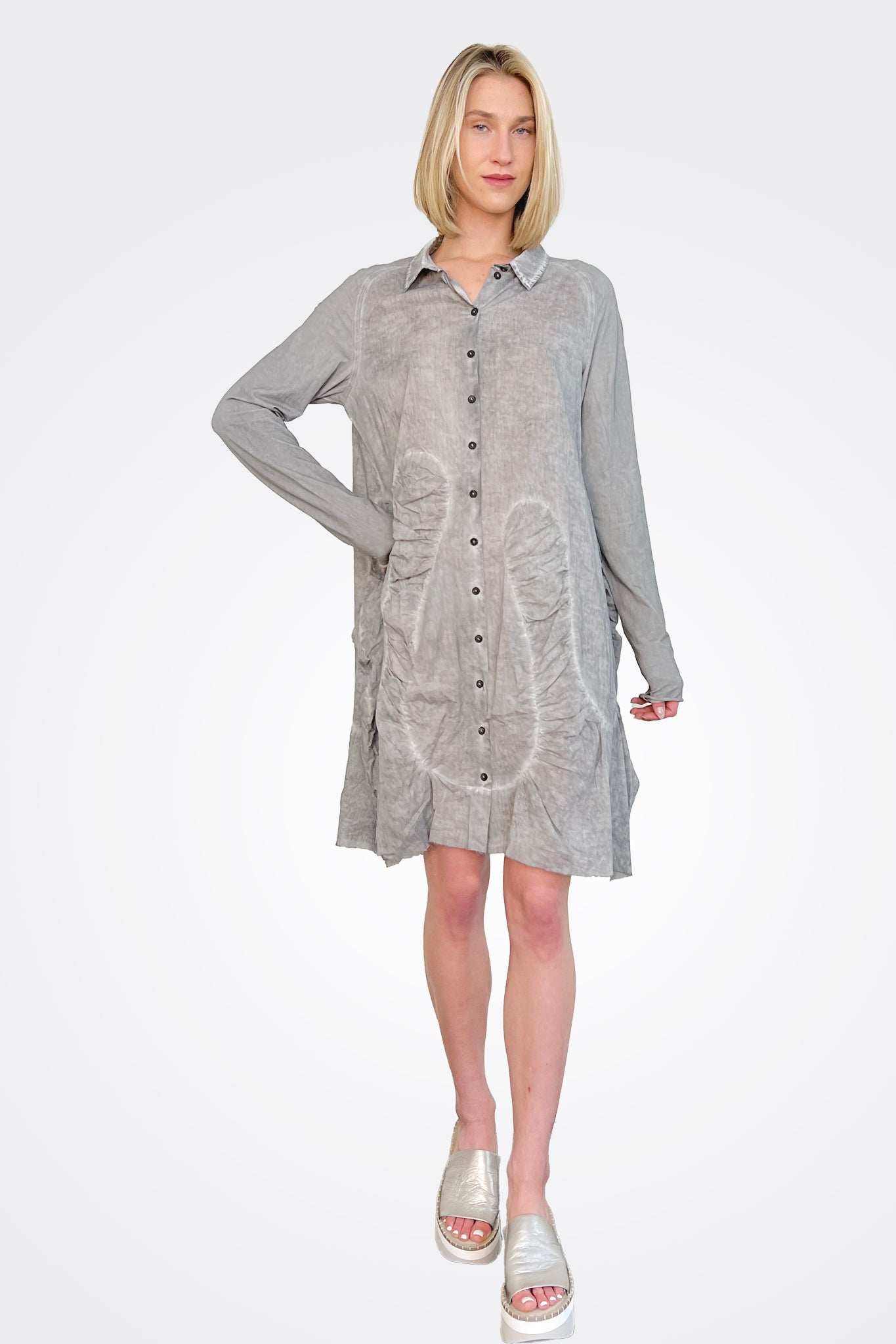 Long Sleeve Shirt Dress - Coal Cloud 70% by Rundholz | 25 South Boutiques