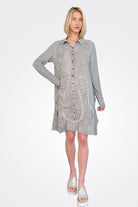 Long Sleeve Shirt Dress - Coal Cloud 70% by Rundholz | 25 South Boutiques