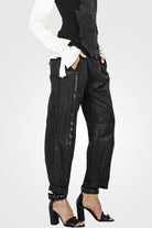 Glossy Linen Trousers - Coal by Beate Heymann — alternate view