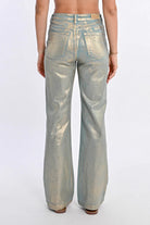 Coated Straight Pants - Turquoise by Molly Bracken — view 5