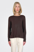 Soft Touch Semi Relaxed Crewneck - Coffee by Majestic | 25 South Boutiques